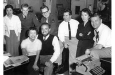 The photo was taken when Shel Silverstein revisited the Tokyo Office in 1959