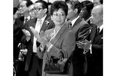 Philippine President Corazon Aquino in Tokyo in November, 1986.