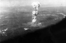 This photograph discovered by Hiroshima Peace Memorial Museum officials at the Library of Congress in 2016 is believed to have been taken from the B-29 bomber Enola Gay after it dropped the world's first atomic bomb on Hiroshima, Japan, Aug. 6, 1945.