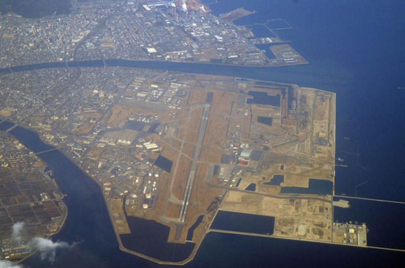 An aerial view of Marine Corps Air Station Iwakuni on mainland Japan.