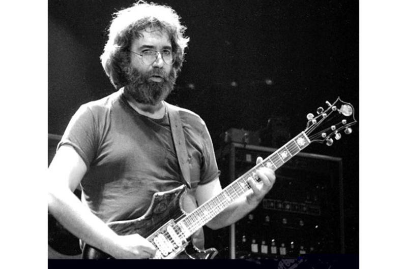 Jerry Garcia plays during the Grateful Dead's European tour stop at the Walter Koebel Halle, in Ruesselsheim, Germany, Oct. 1981