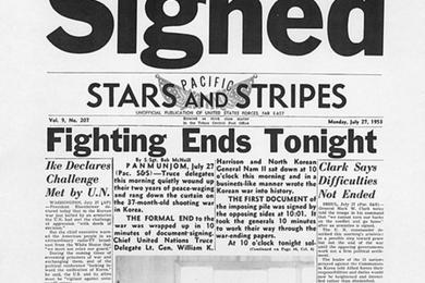 Stars and Stripes - front page Truce Signed