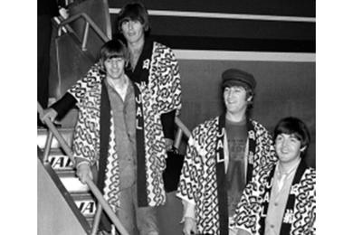 George Harrison, Ringo Starr, John Lennon and Paul McCartney (from top) — arrive in Japan for five shows at the famed Nippon Budokan concert hall.