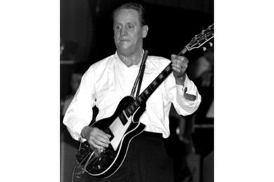 Guitar legend Les Paul performs at the Grant Heights NCO Club during a tour of military clubs in Japan, the Philippines and Okinawa.